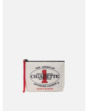 MC2 Saint Barth Aline Scuba Pouch With Cigarette Racing Team Embroidery - Bianco