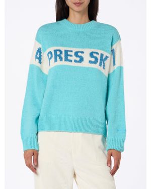 MC2 Saint Barth Hellblauer Damenpullover Danya Mit Apres-Ski-Print