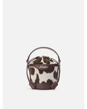 MC2 Saint Barth Mila Tweed Bucket Bag - Bianco