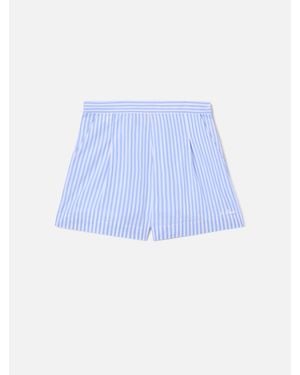 MC2 Saint Barth Light Striped Amani Cotton Shorts - Blu