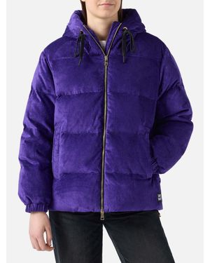 MC2 Saint Barth Lila Damen-Daunenjacke Aus Cord Mit Kapuze