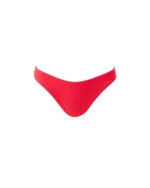 Odabash UK Noto Ribbed Bikini Bottom - Red