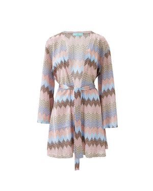 Melissa Odabash Anna Zigzag Stripe Kaftan - White