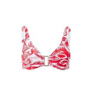 Odabash UK Bel Air Floral Bikini Top - Red
