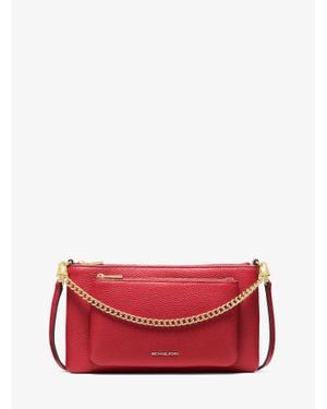 MICHAEL Michael Kors Mk Sac À Bandoulière Jet Set Convertible De Taille Moyenne En Cuir Grainé - Rouge