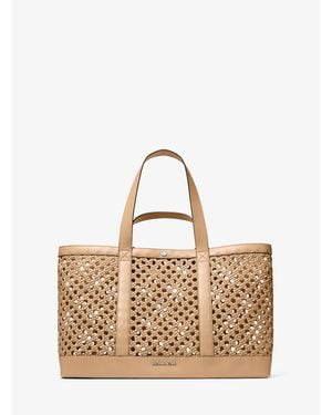 Michael Kors Mk Cabas Whitley De Taille Moyenne Tissé À La Main - Métallisé