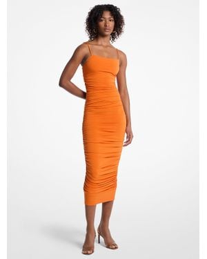 MICHAEL Michael Kors Mk Robe Froncée En Jersey Mat Extensible - Orange