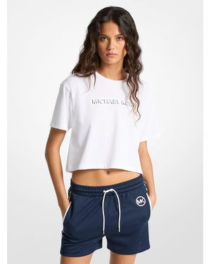 MICHAEL Michael Kors Mk T-Shirt En Coton Avec Logo En Relief - Blanc
