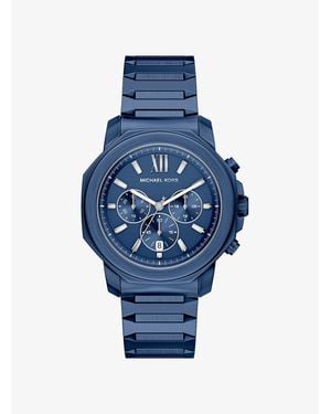 Michael Kors Mk Montre Prescott Bleue Surdimensionnée