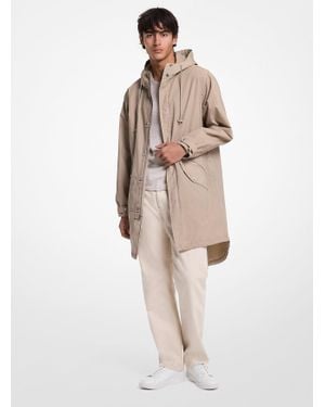 Michael Kors Mk Anorak En Popeline De Coton Extensible Teinte En Pièce - Neutre