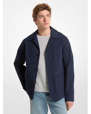 Michael Kors Mk Manteau De Travail En Mélange De Coton Et De Lin - Bleu