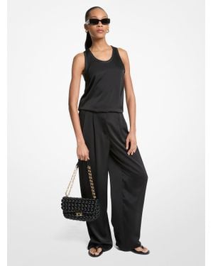 Michael Kors Mk Pantalon À Jambes Larges En Satin Drapé - Noir