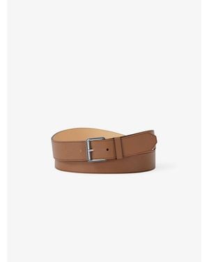 Michael Kors Mk Ceinture En Cuir Grainé - Blanc