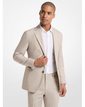Michael Kors Mk Blazer En Lin - Neutre