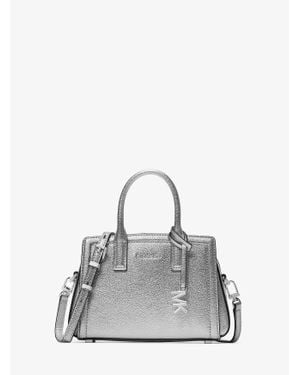MICHAEL Michael Kors Mk Très Petit Sac À Bandoulière Laila En Cuir Métallisé - Gris