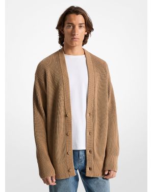 Michael Kors Mk Cardigan Surdimensionné En Coton - Neutre