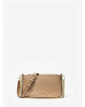 MICHAEL Michael Kors Mk Petite Pochette Bryant Convertible Métallisée À Logo Signature - Neutre