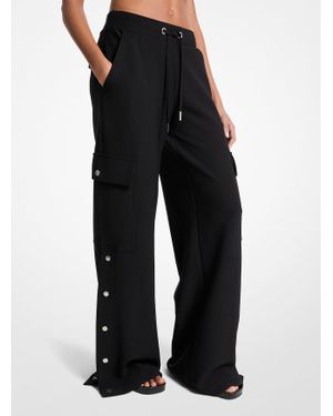 MICHAEL Michael Kors Mk Pantalon Cargo À Jambes Larges En Crêpe Extensible - Noir