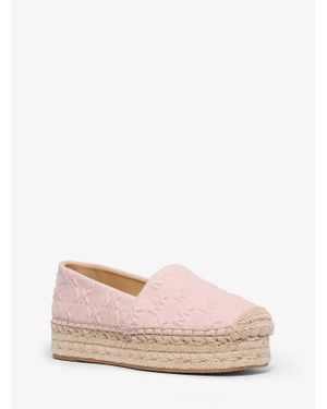 MICHAEL Michael Kors Mk Espadrille Lynn En Denim Avec Semelle Compensée Et Logo En Relief - Rose