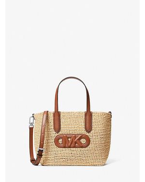 MICHAEL Michael Kors Mk Très Petit Cabas Eliza En Paille À Logo Empire - Neutre