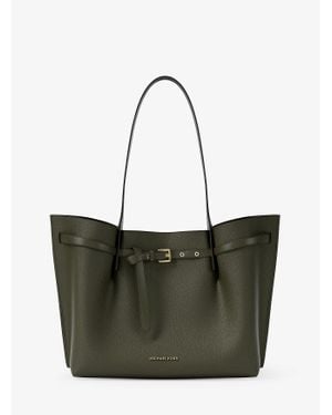 MICHAEL Michael Kors Mk Grand Cabas Emilia En Cuir Grainé - Blanc