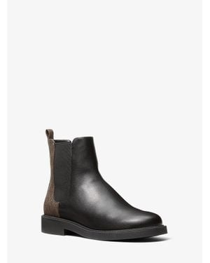 MICHAEL Michael Kors Mk Bottine Chelsea Hazel Lisse À Logo Signature - Noir