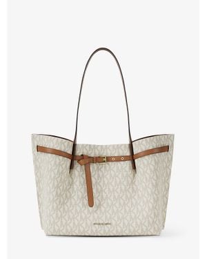 MICHAEL Michael Kors Mk Grand Cabas Emilia À Logo Signature - Blanc