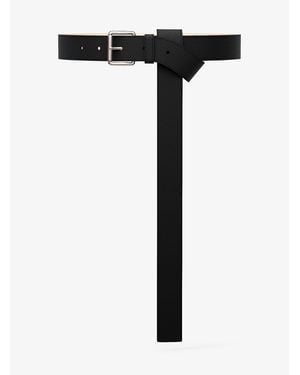 Michael Kors Mk Ceinture En Cuir Grainé - Noir