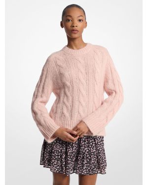 MICHAEL Michael Kors Mk Pull En Tricot Torsadé En Mélange De Nylon Et D'Alpaga - Rose