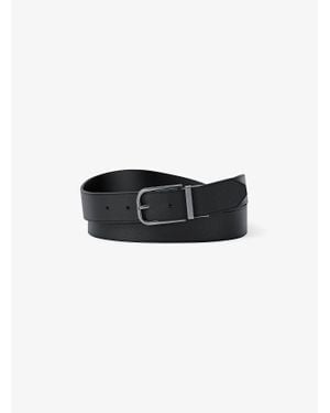 Michael Kors Mk Ceinture En Cuir Réversible - Noir