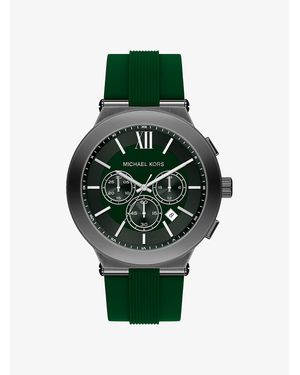 Michael Kors Mk Montre Billie Gris Acier Surdimensionnée Avec Bracelet En Silicone - Vert