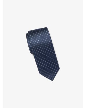 Michael Kors Mk Cravate En Soie À Motif Géométrique - Bleu