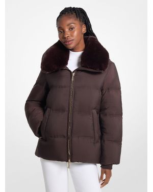 MICHAEL Michael Kors Mk Doudoune Matelassée Avec Col En Fausse Fourrure - Marron