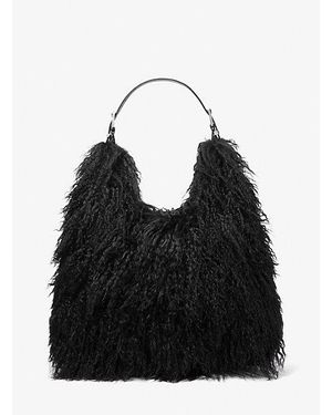 MICHAEL Michael Kors Mk Grand Sac Porté Épaule Bohème Nolita En Peau De Mouton - Noir