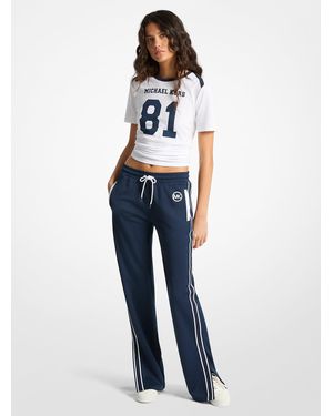 MICHAEL Michael Kors Mk Pantalon De Survêtement En Piqué À Passepoil Contrasté - Bleu