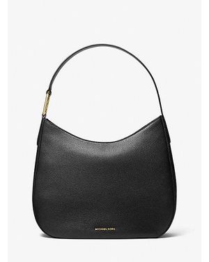 MICHAEL Michael Kors Grand sac bohème porté épaule Kensington en cuir grainé - Noir