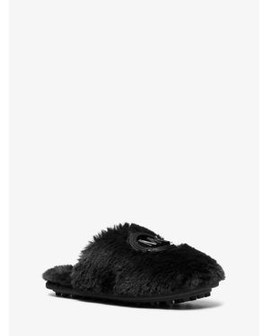 MICHAEL Michael Kors Mk Pantoufle Ada En Fausse Fourrure - Noir