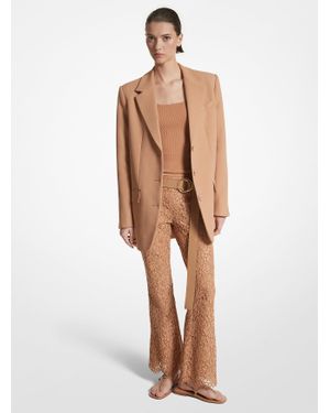 Michael Kors Mk Blazer Boyfriend En Double Crêpe Sablé - Neutre