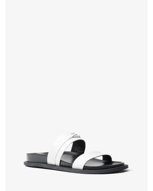 MICHAEL Michael Kors Mk Sandale Plate Mandy En Cuir - Blanc