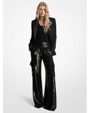 MICHAEL Michael Kors Mk Pantalon Cargo En Georgette À Sequins - Noir