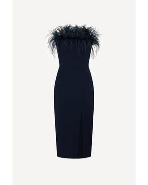 Michelle Corvane Plume Feather Dress - Blue