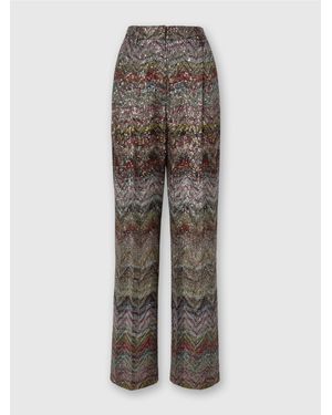 Missoni Wide Leg Trousers With Zigzag Pattern - Multicolour