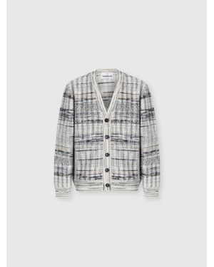 Missoni Wool-Blend Check Cardigan With Side Pockets - White