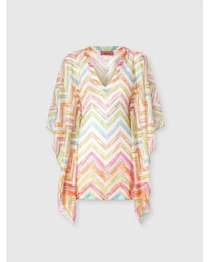 Missoni Caftano Copricostume Corto - Bianco