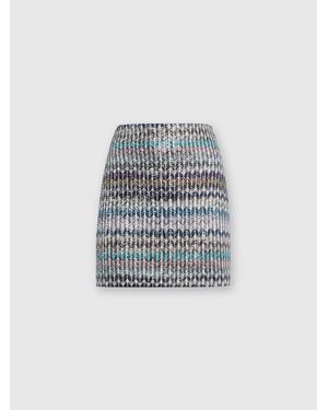 Missoni Minigonna Zig Zag Con Paillettes, Donna, Taglia - Blu