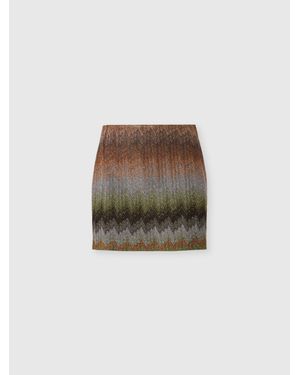 Missoni Viscose Lamé Snake-Pattern Mini Skirt - Natural