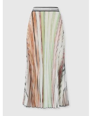 Missoni Flame Space Dye Stripe Pleated Midi Skirt - Multicolor