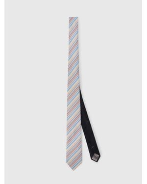 Missoni Silk Tie With Micro Zigzag Pattern - White
