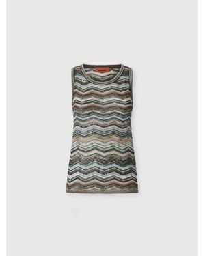 Missoni Sleeveless Chevron Viscose-Blend Top - Multicolor