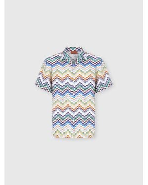 Missoni Short-Sleeve Viscose Bowling Shirt - White